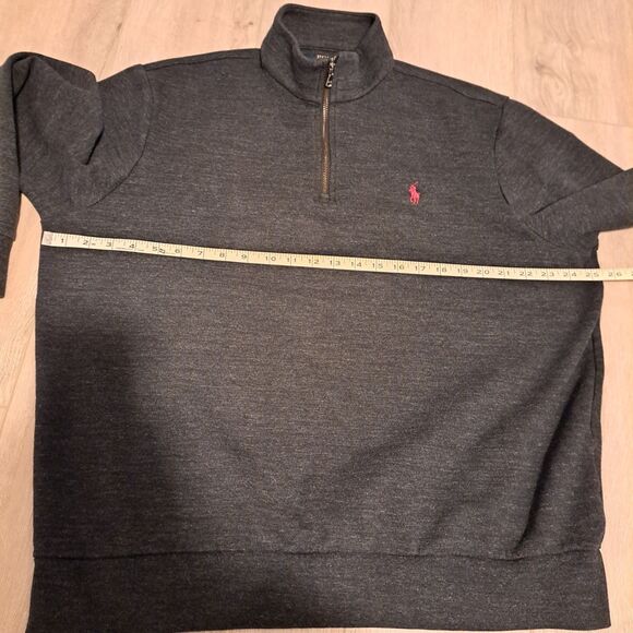 Polo Ralph Lauren Sweater XL Mens Gray 1/4 Zip Pullover Preppy 51" Chest - Picture 7 of 10